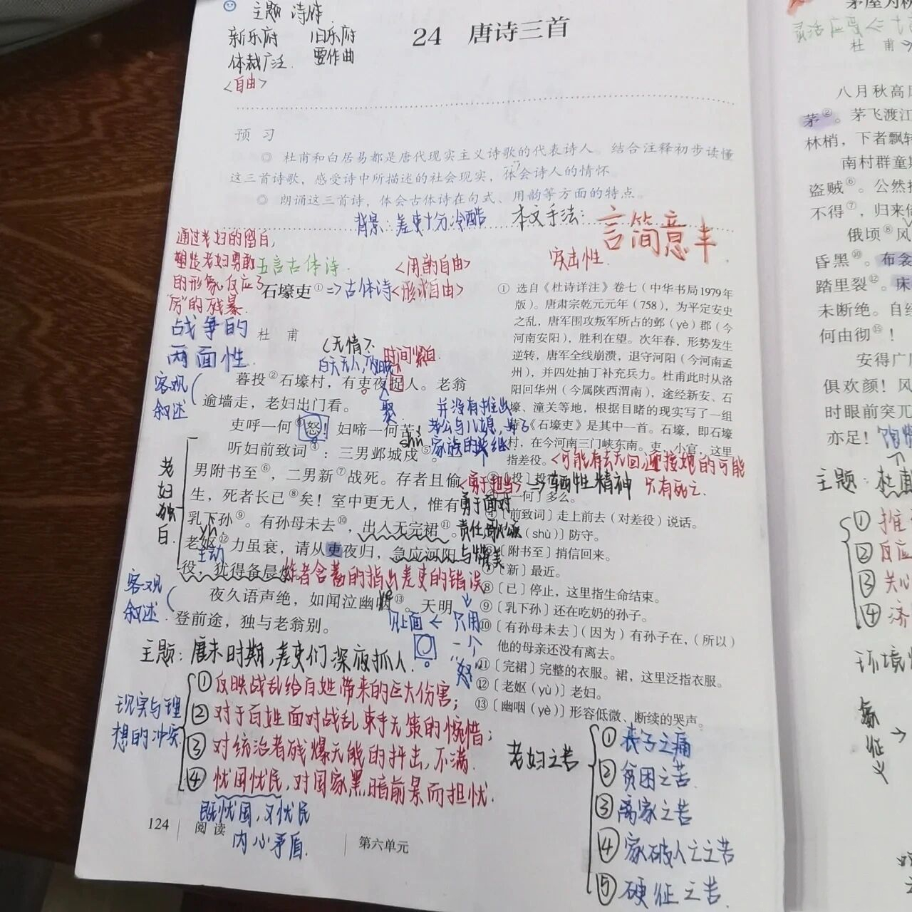 《石壕吏》笔记 这次是把唐诗三首拆开了发的笔记