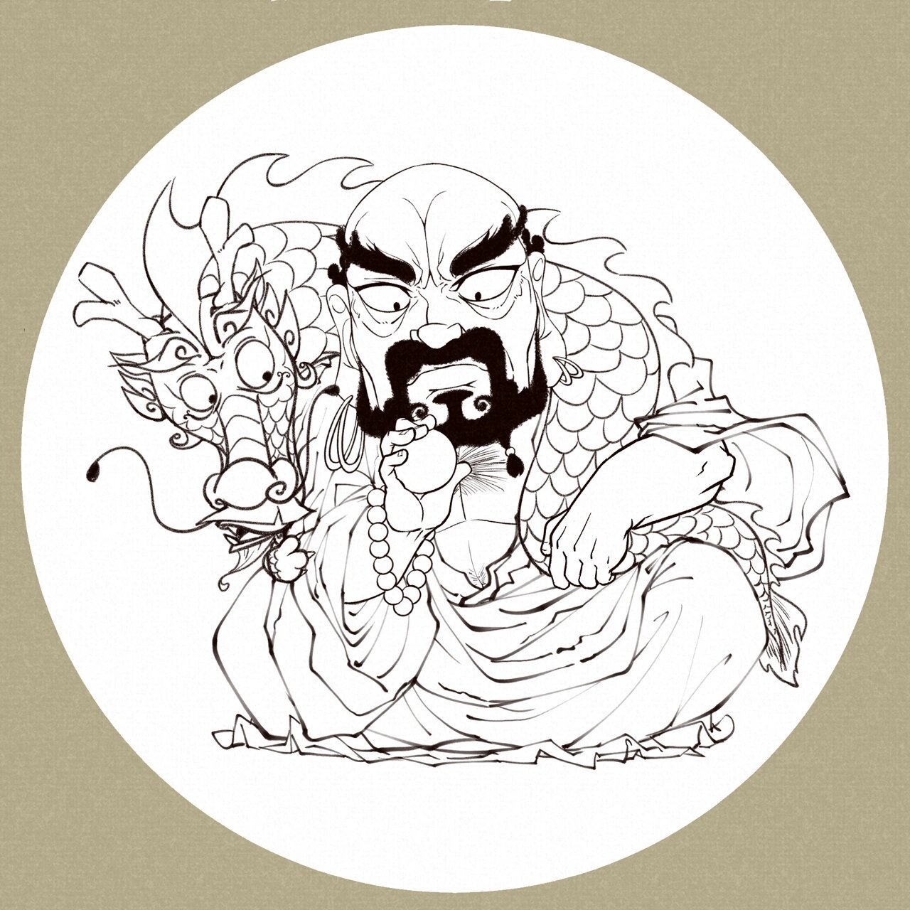 头像绘画步骤-降龙罗汉 头像绘画步骤分享-降龙罗汉