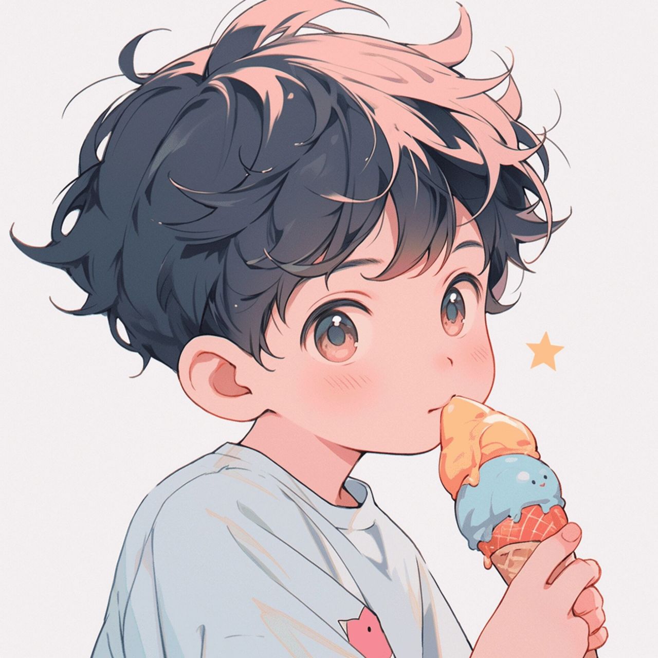 男生头像 | 小男孩吃冰淇淋