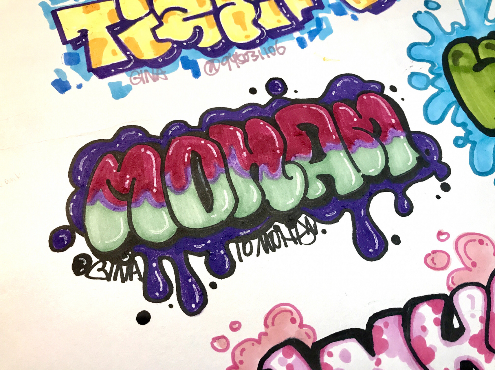 字母涂鸦|字体设计|名字设计|临摹7115 在搜素材学习临摹 然后就