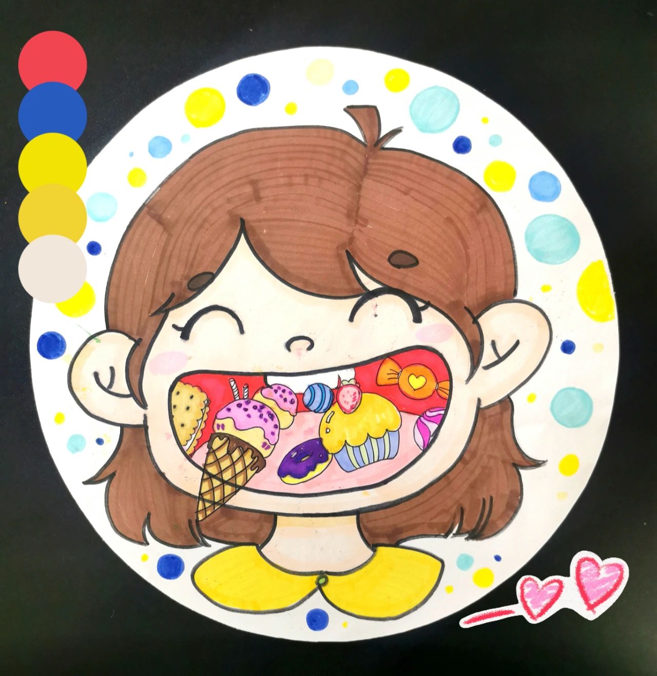 儿童画《爱吃零食的大嘴巴》6～8岁