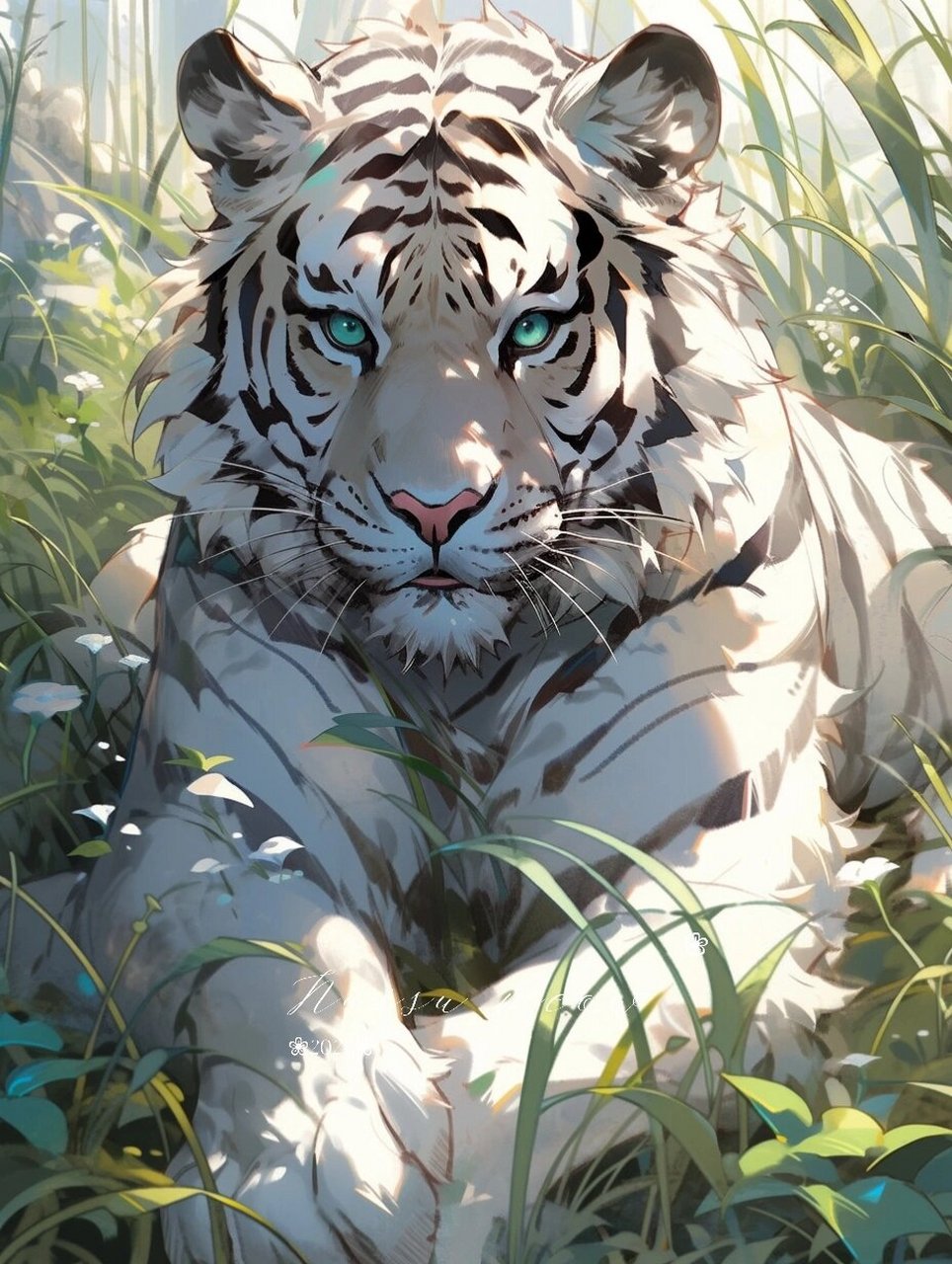 萤森之王|靓帅白虎高清兽设furry头像 90漂亮帅气的白虎真的好好看