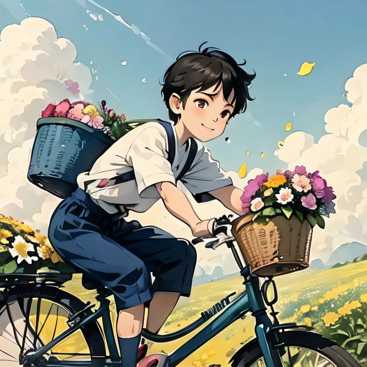 一组治愈系骑车男孩头像