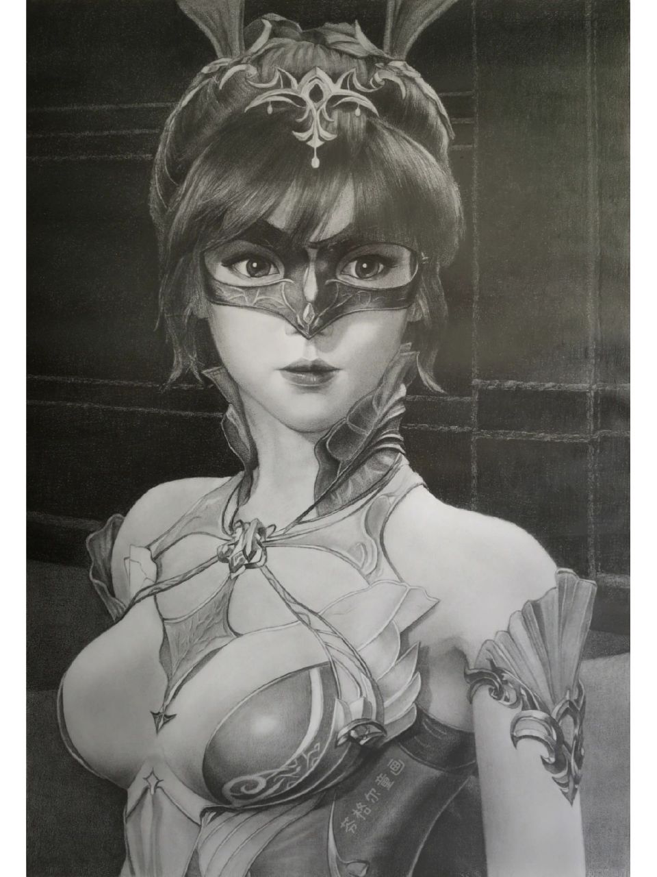 斗罗大陆面具小舞素描绘画