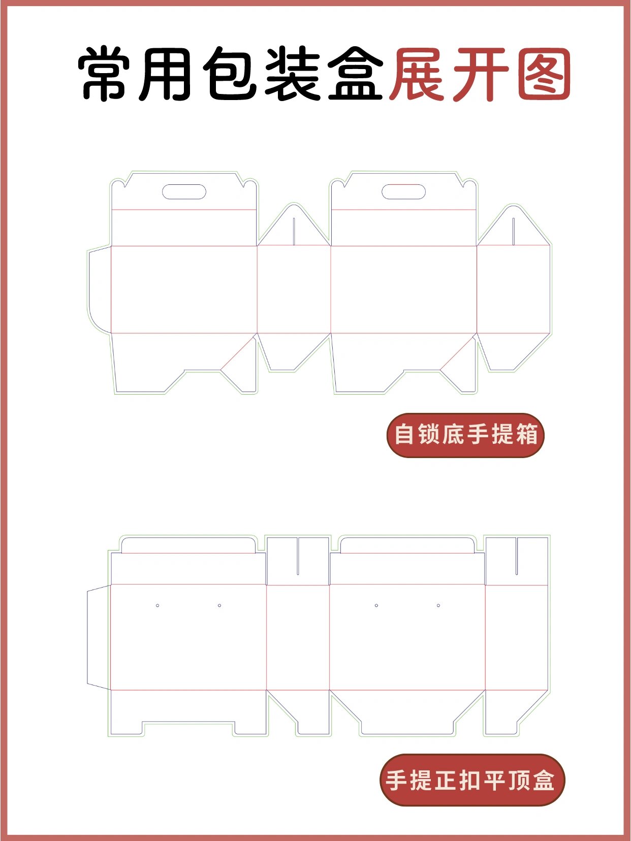 包装盒展开图名称图片