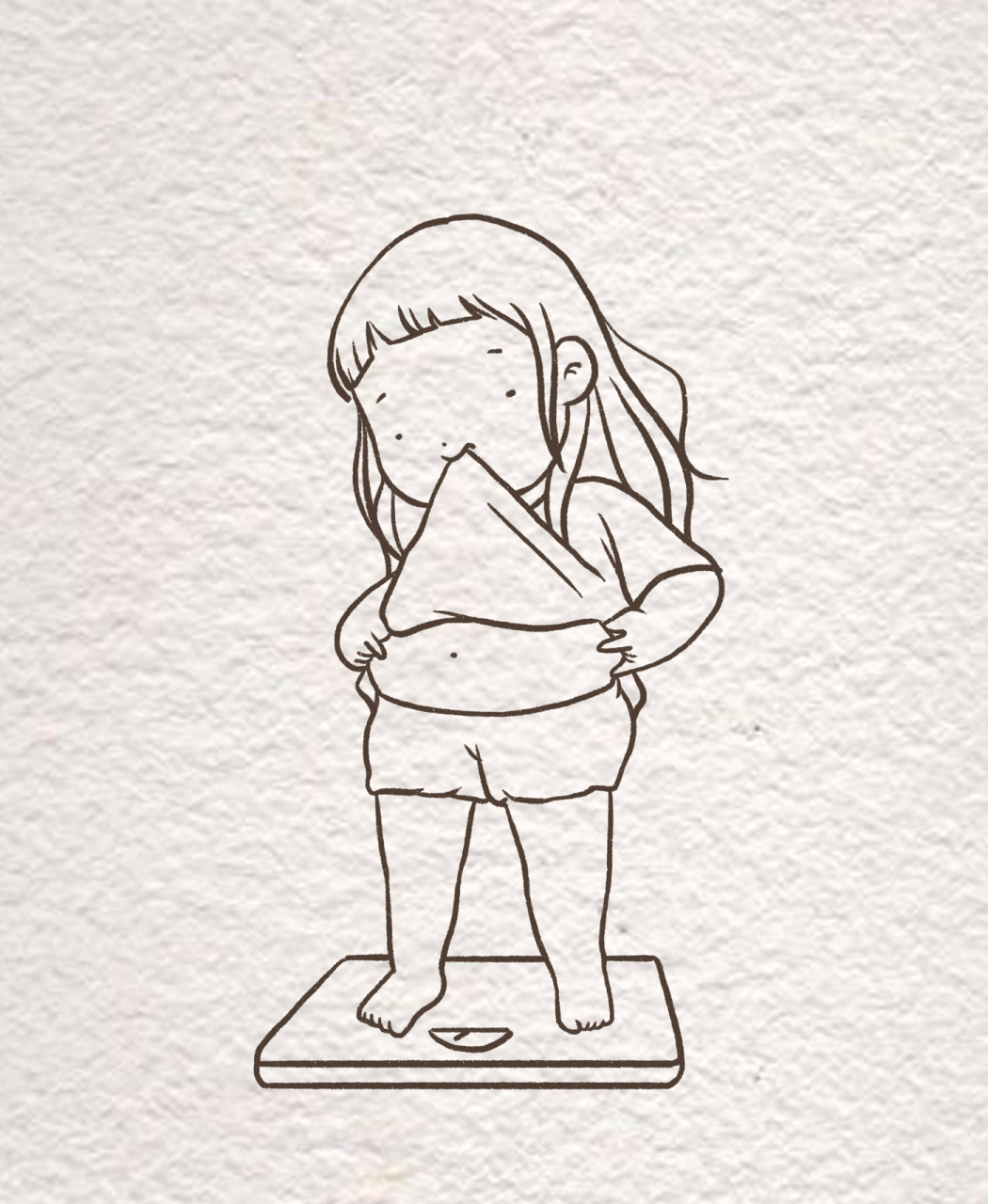 小胖叽简笔画系列 | art_illustration 93姐妹们一定要一大早称体重
