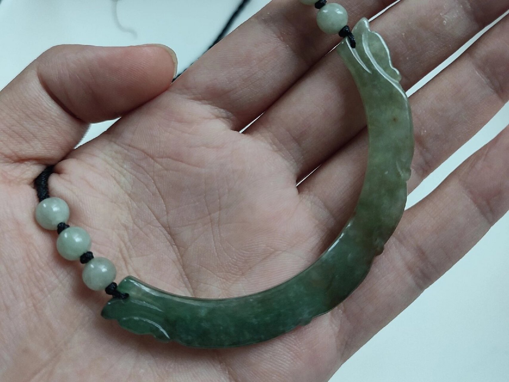 天然翡翠玉衡 玉璜 玉璜项链,传承千年的文化经典.