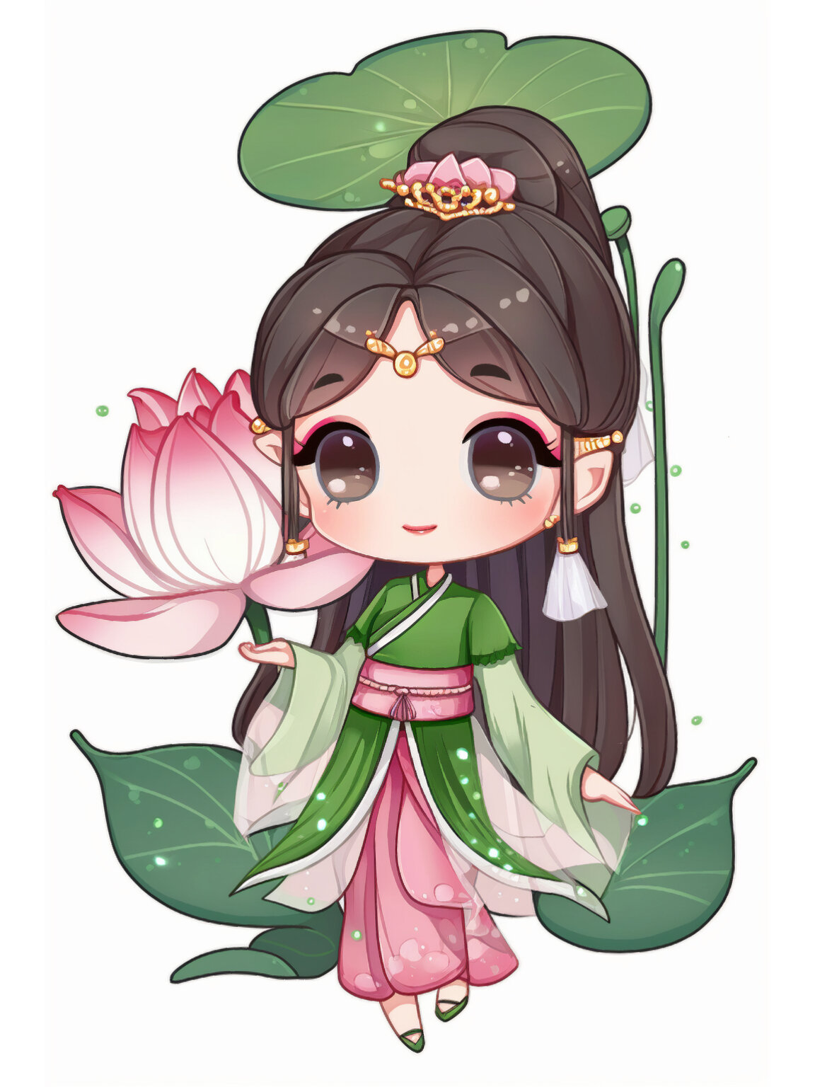 q版二次元荷花仙子