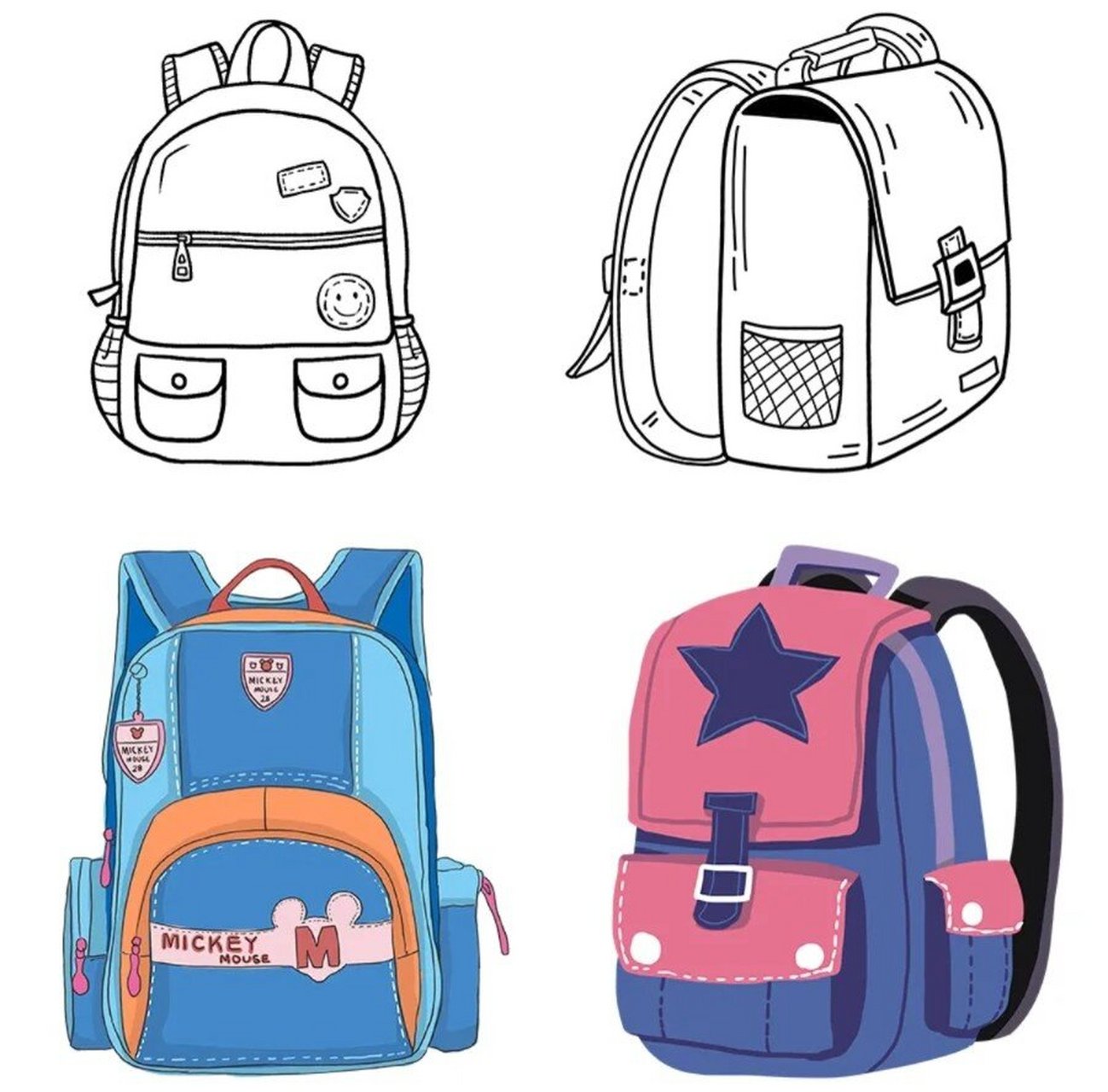 儿童画教程|我的书包 教学重难点 1.