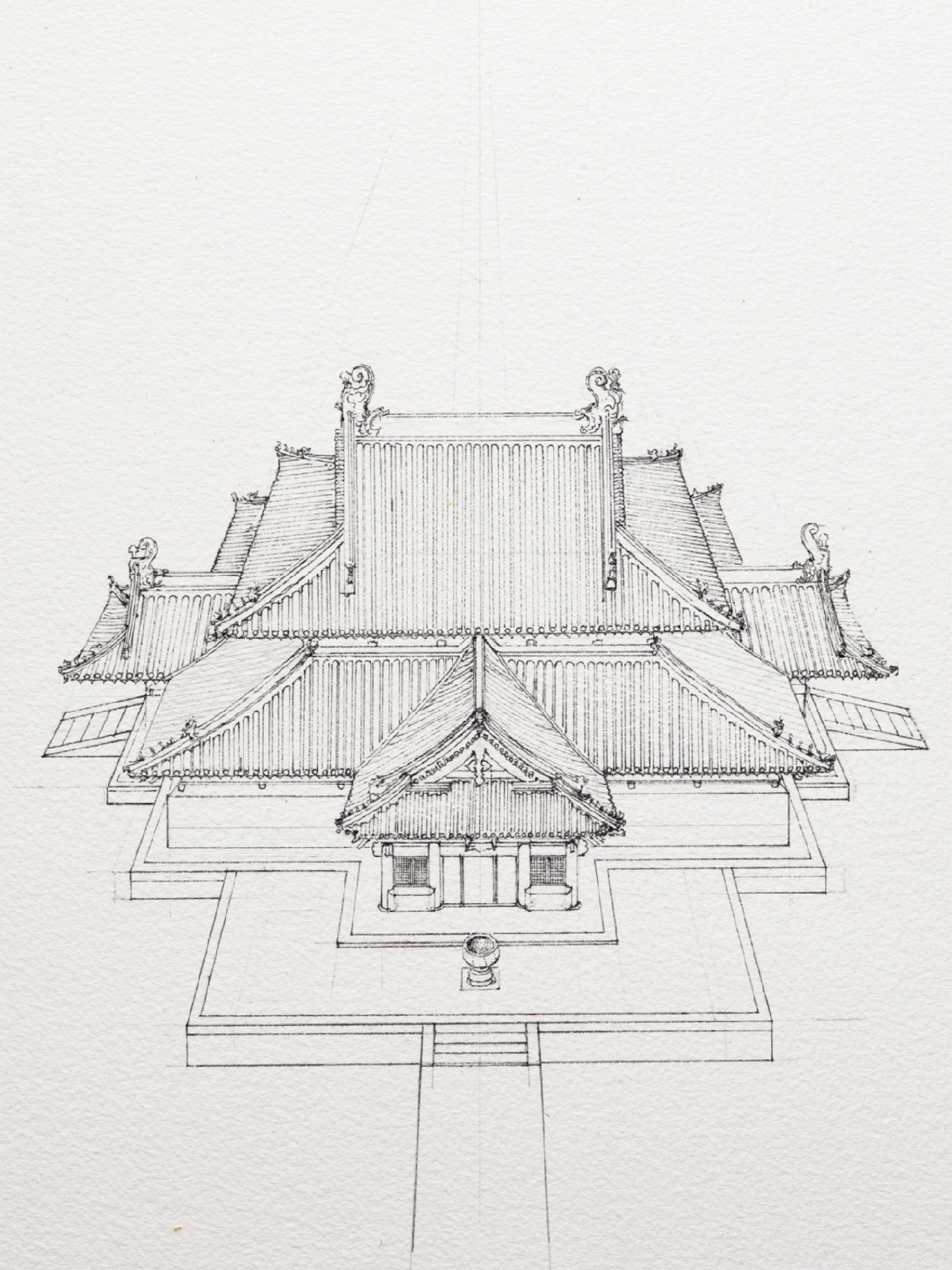 手绘古建筑|正定隆兴寺摩尼殿