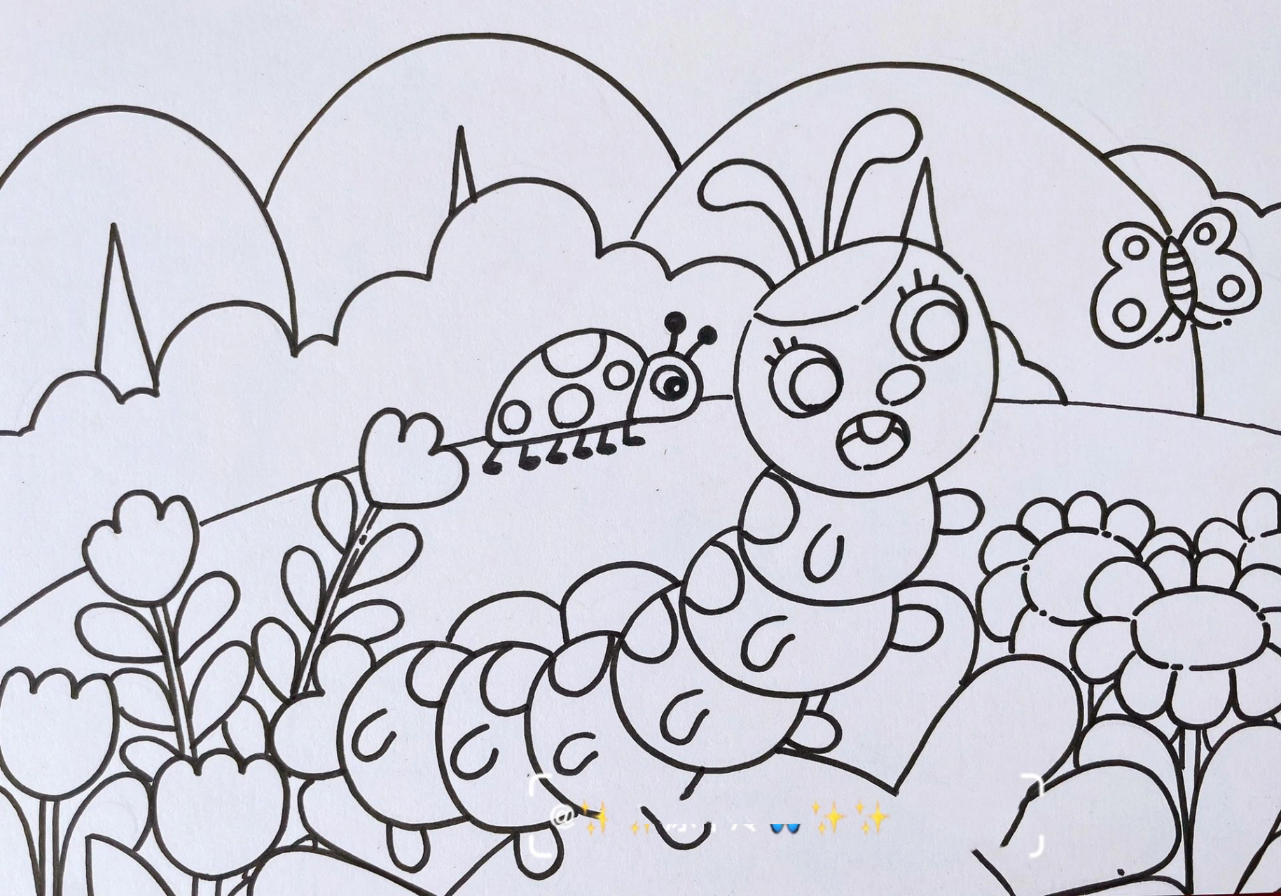 儿童画马克笔(昆虫系列—毛毛虫)