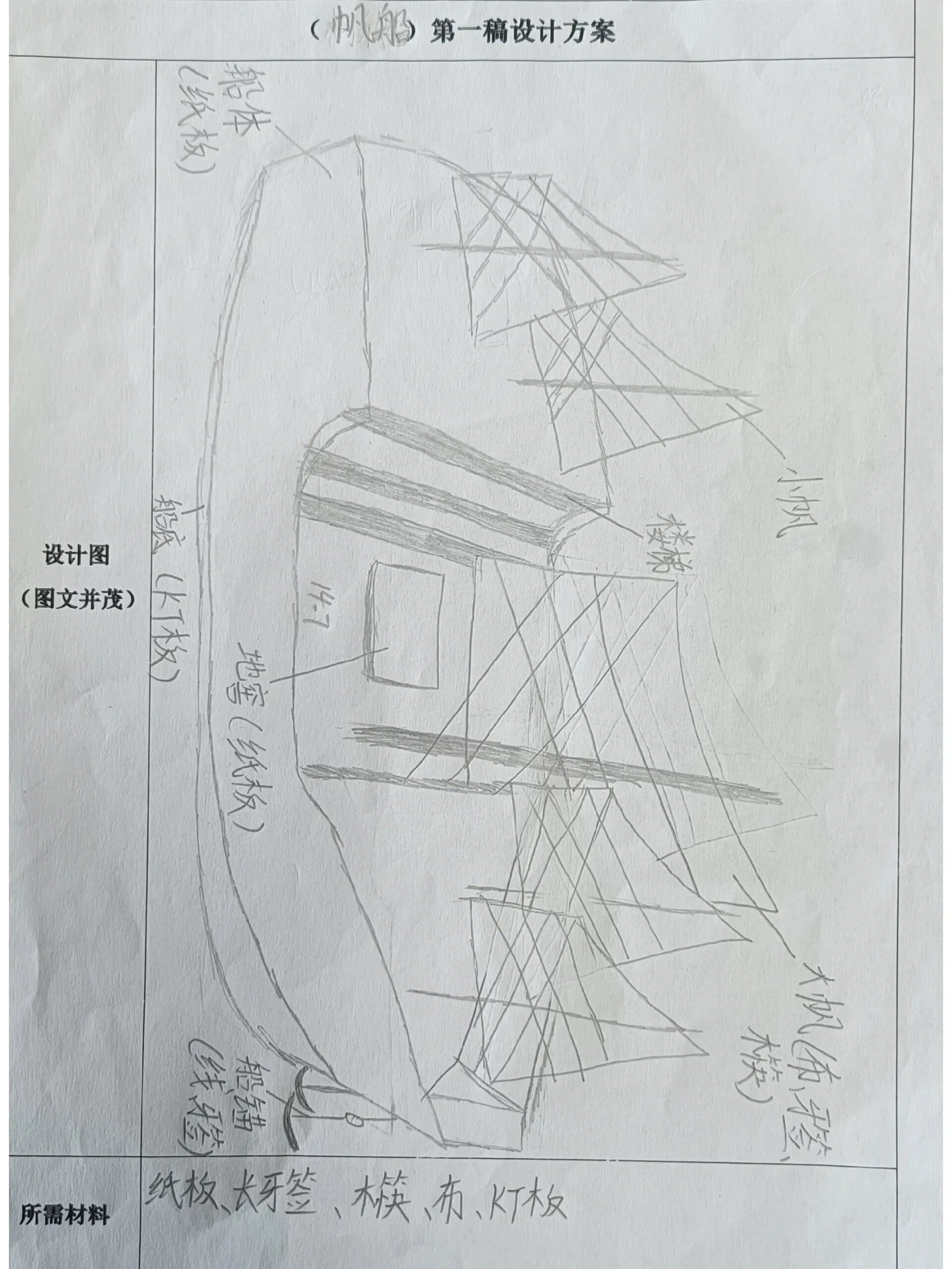 项目化作品分享之小船设计图初稿