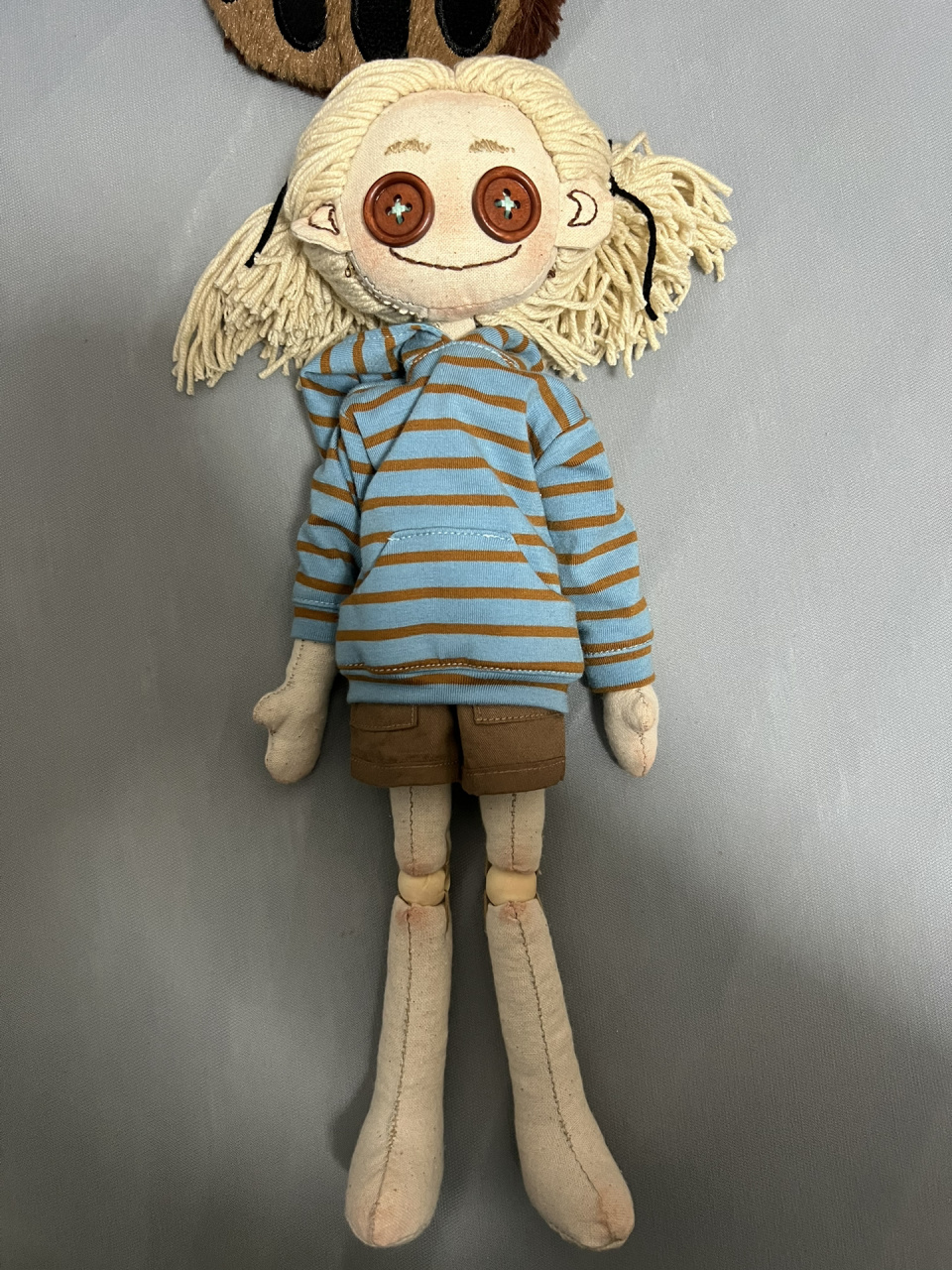  已售出>手作玩偶-关节可动 四肢关节可动,脖子内部有支撑,全长约32cm