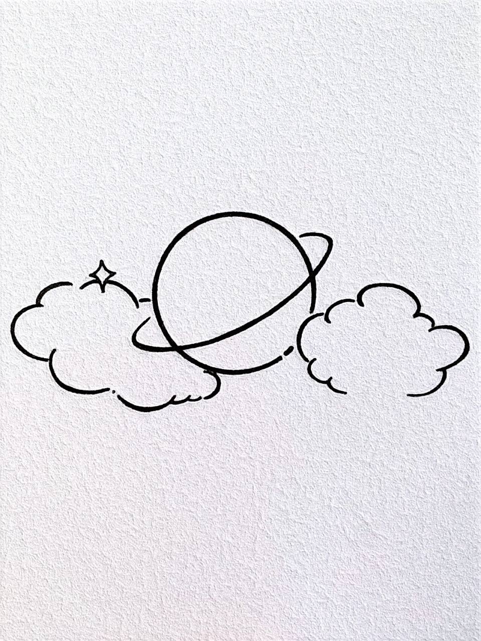 简笔画-梦幻星空   在广袤的空间和无限的时间中,能与你共享同一颗