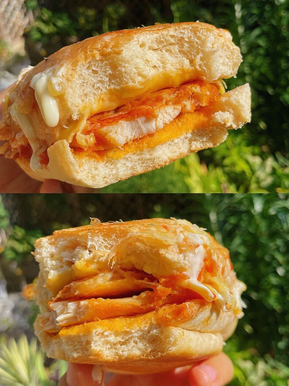 网红芝士鸡排帕尼尼|全麦汉堡胚 99快手早餐又来啦!