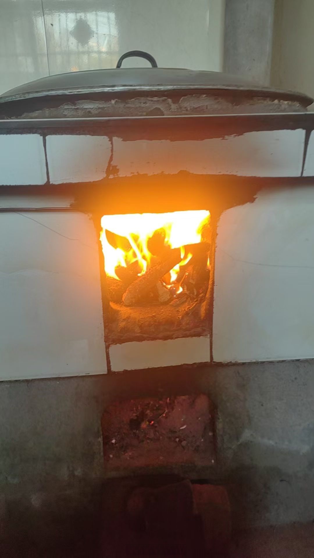 清早烧锅# 深秋的清早起来已经冷了很多,烧地锅取暖,顺便烤俩红薯