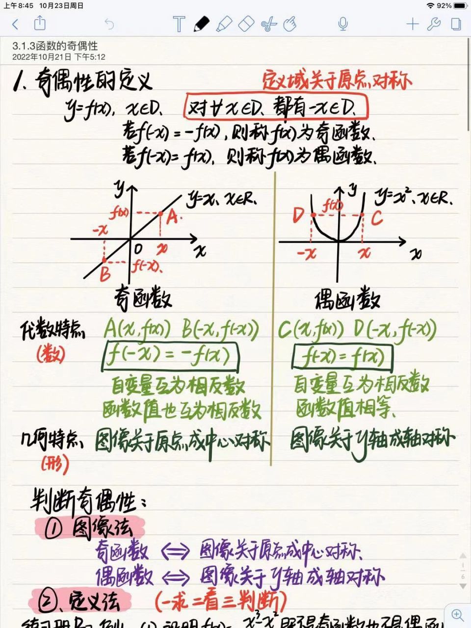 函数奇偶性知识点归纳图片