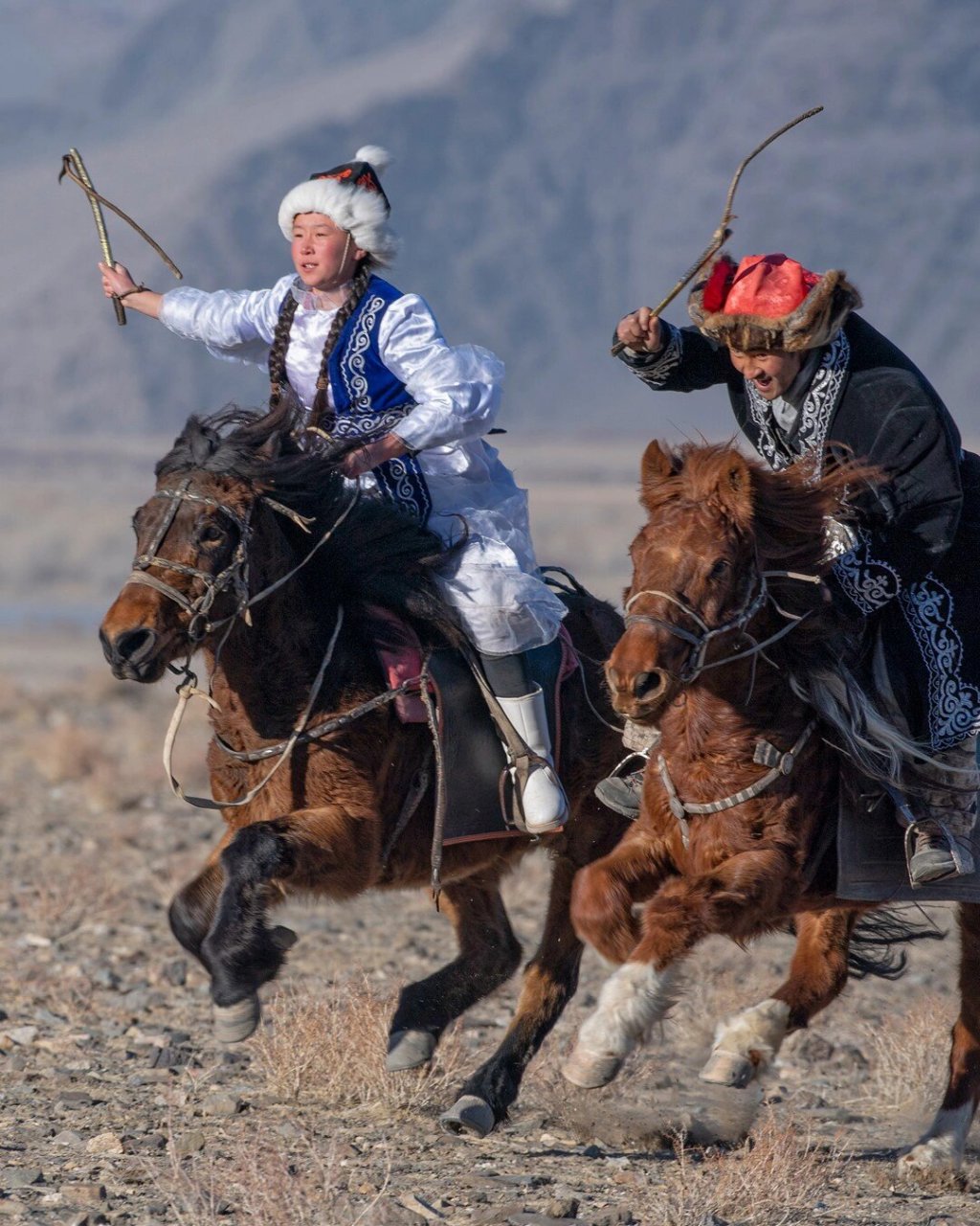 蒙古国9899西部猎鹰节摄影骑马猎鹰狩猎 猎鹰节的玩法:西部猎鹰