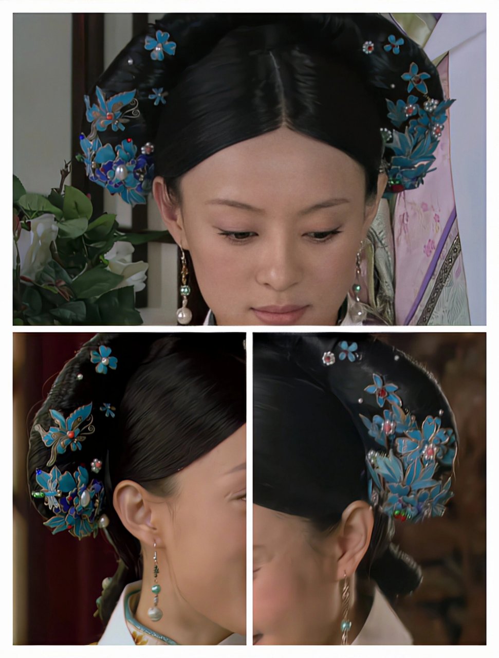 高清修复丨莞嫔的头饰 这一套头饰是我最早看甄嬛传时比较喜欢的搭配.
