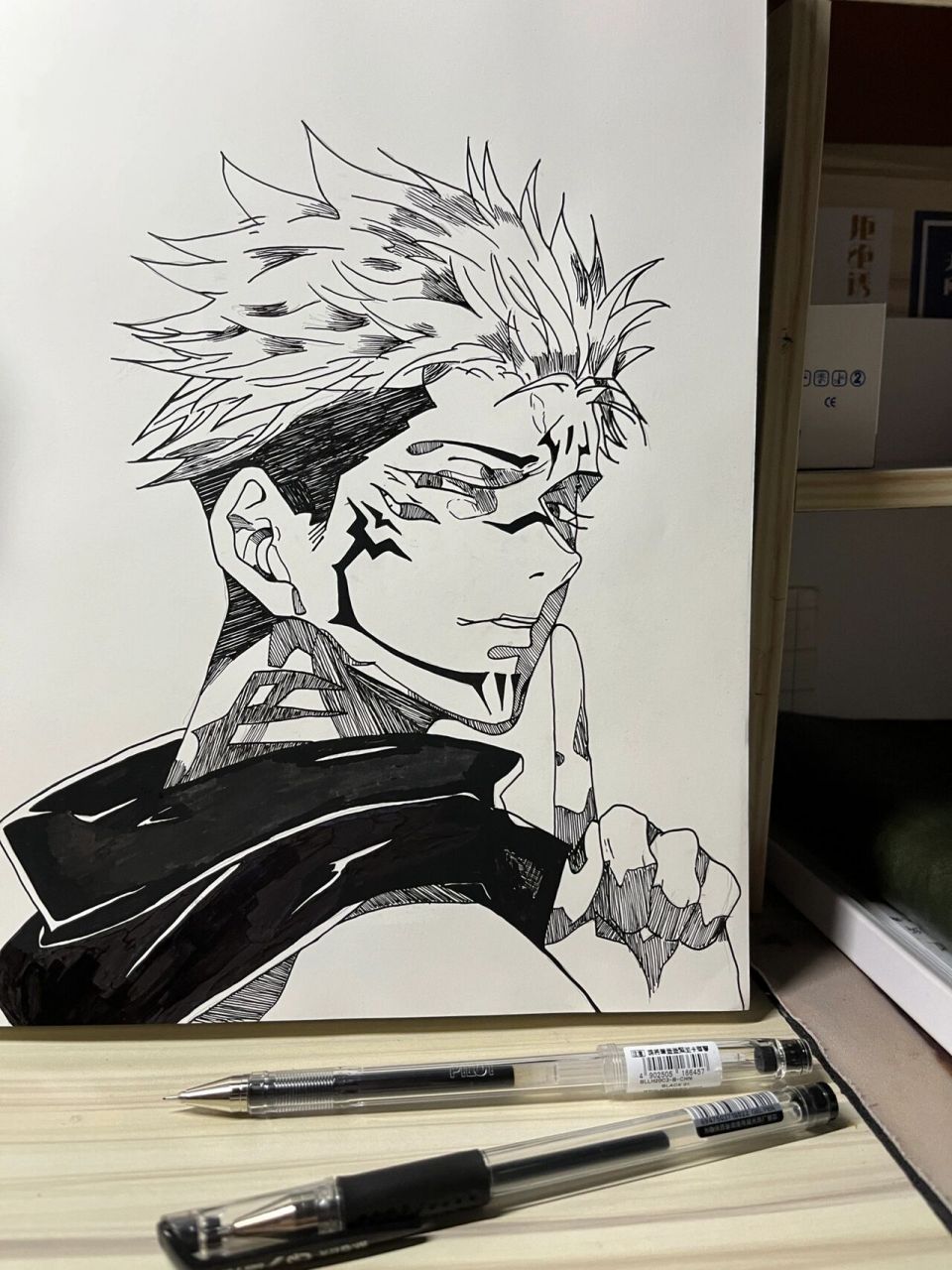 咒术回战 两面宿傩 绘画96 封校后的日常 除了上课 看番就是画画