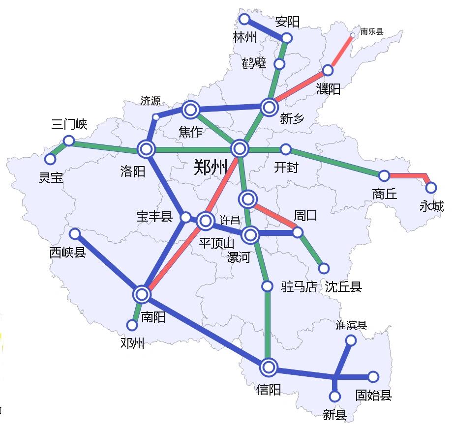 河南省高铁地图规划图片