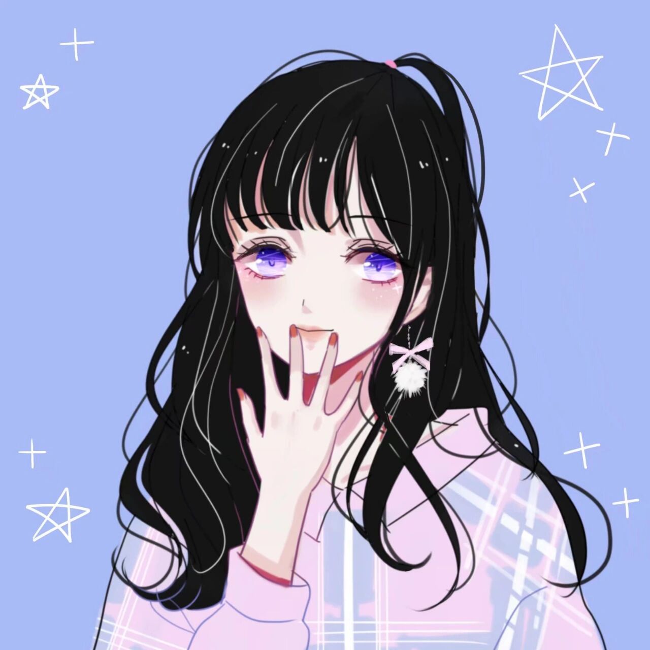 克莱因蓝女生头像 如果思念有颜色 那一定是克莱因蓝