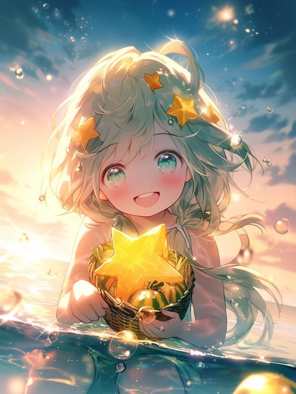 ai绘画99女孩头像94是天使在云端睡着了 今夜你有星星共眠嘛 还是