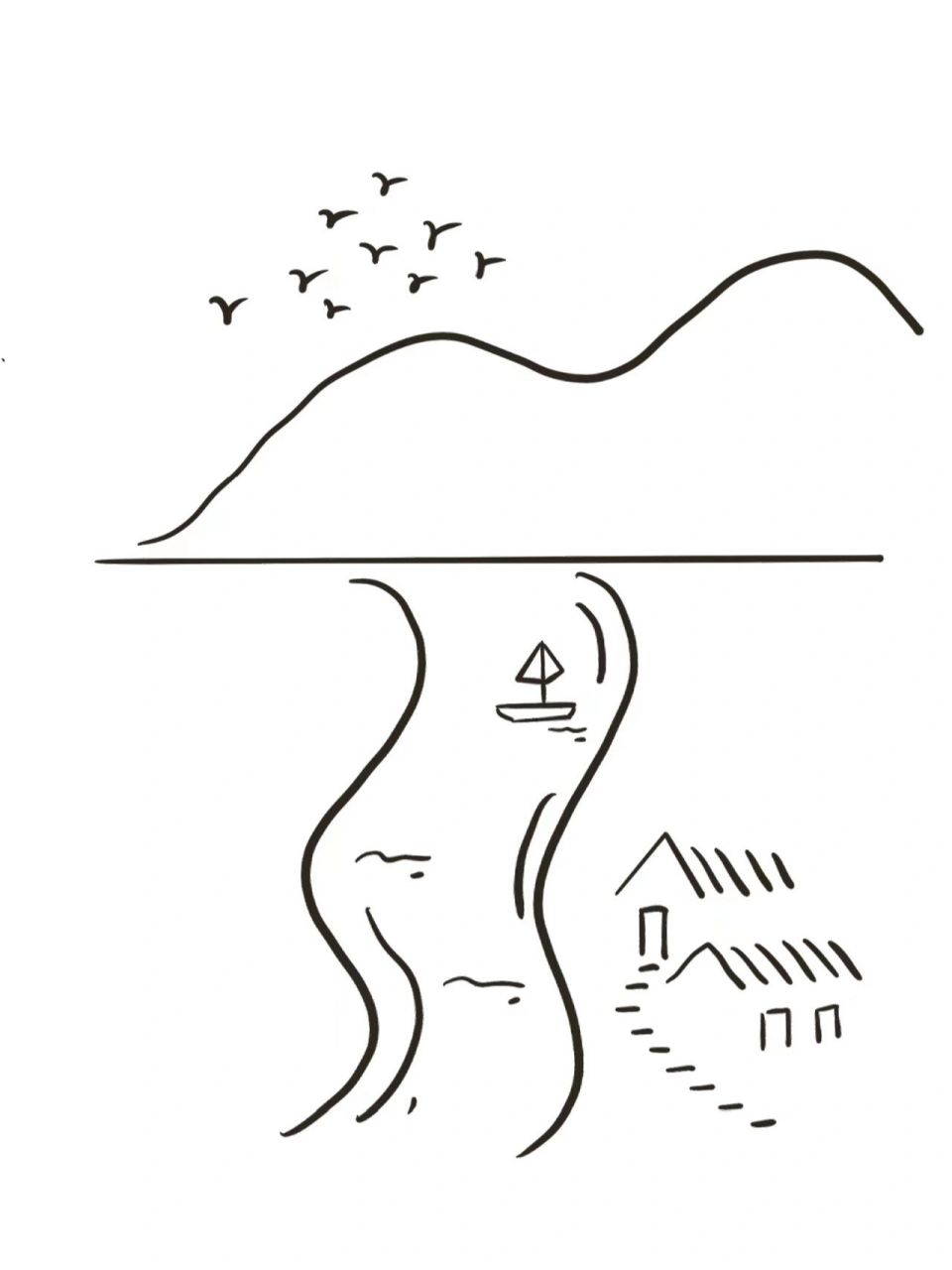 儿童简笔画-山水风景     @艺术薯 @小红书创作学院