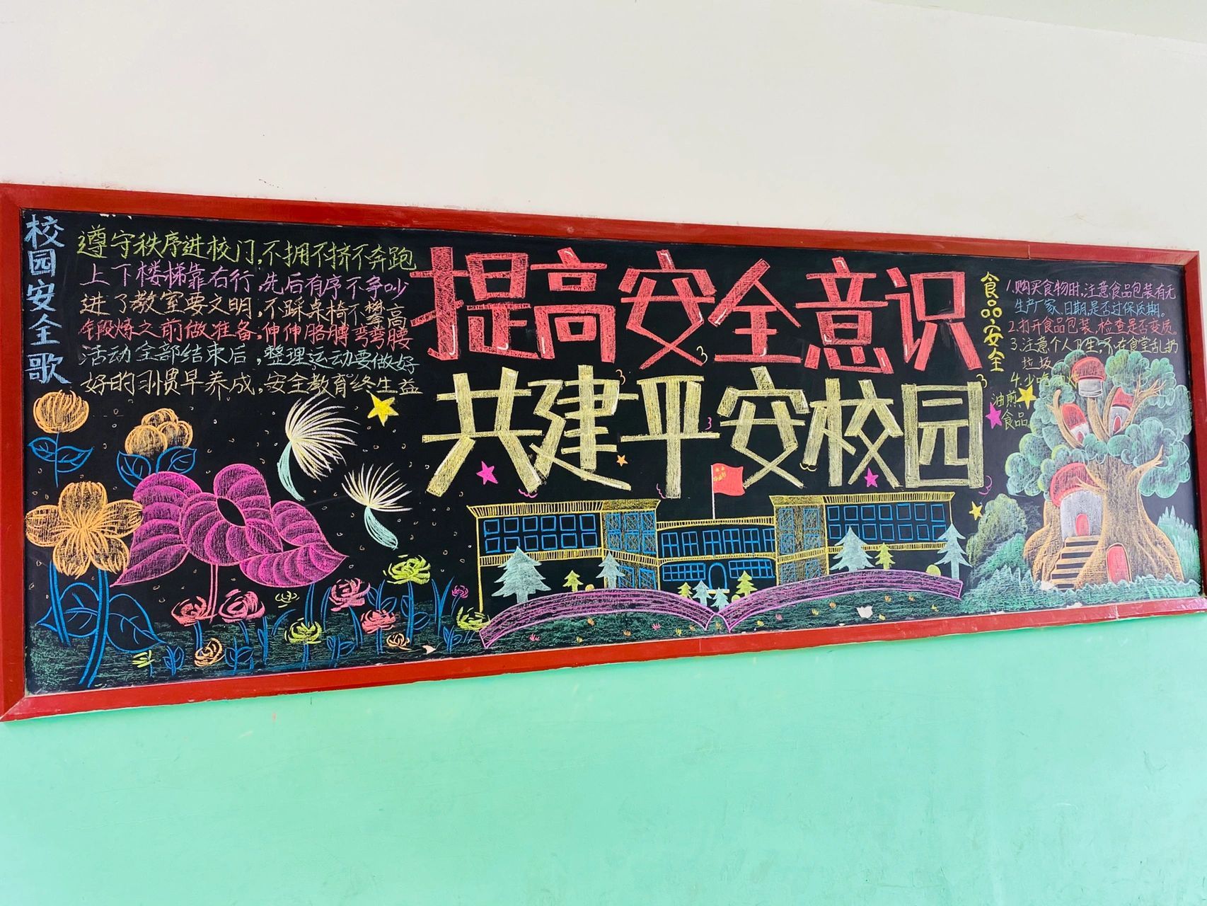 提高安全意识  共建平安校园黑板报 实在想不到更新内容了,就这个吧