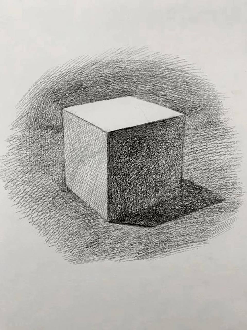 素描基础系列|正方体超详细绘画教程        超详细的素描正方体步骤