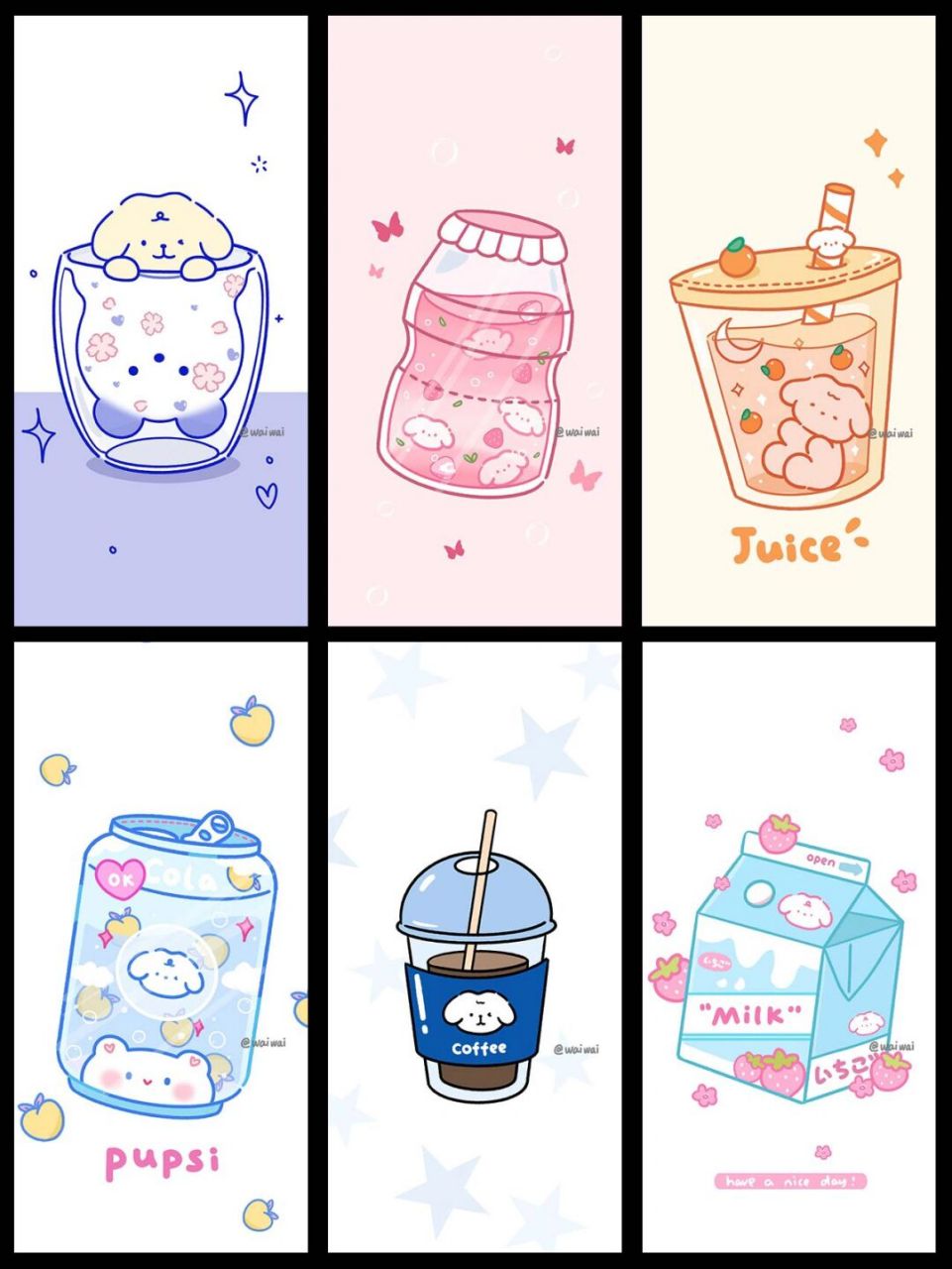 原创壁纸|ins饮品壁纸|可爱壁纸 来一杯甜甜小饮料吧 93原创壁纸