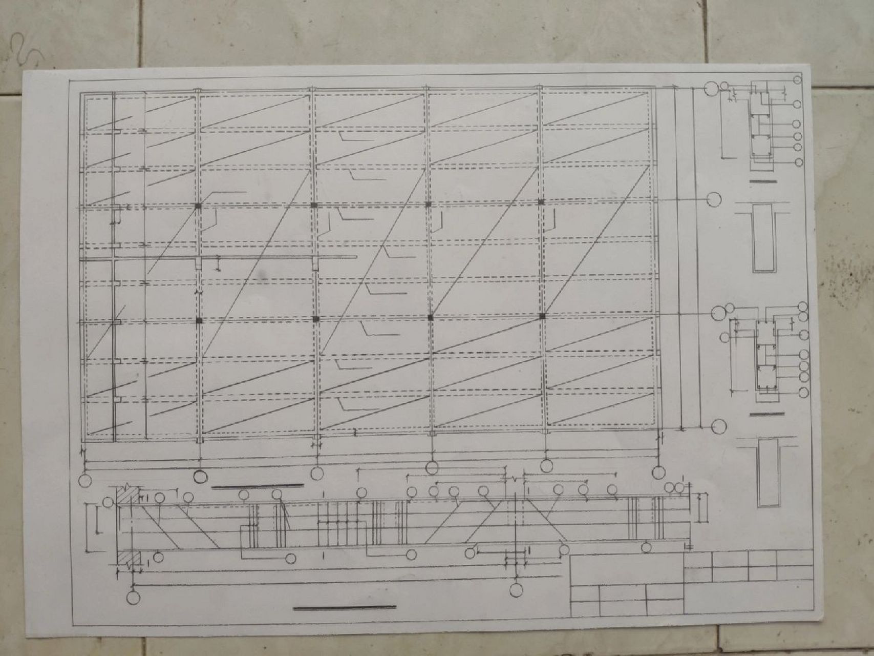 建筑手绘平立剖楼梯详图
