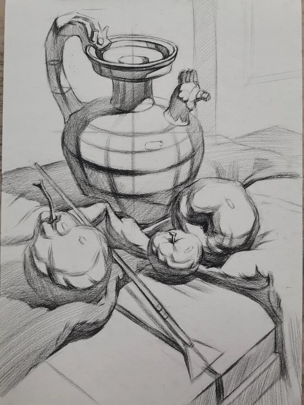 静物结构素描绘画步骤 讲解