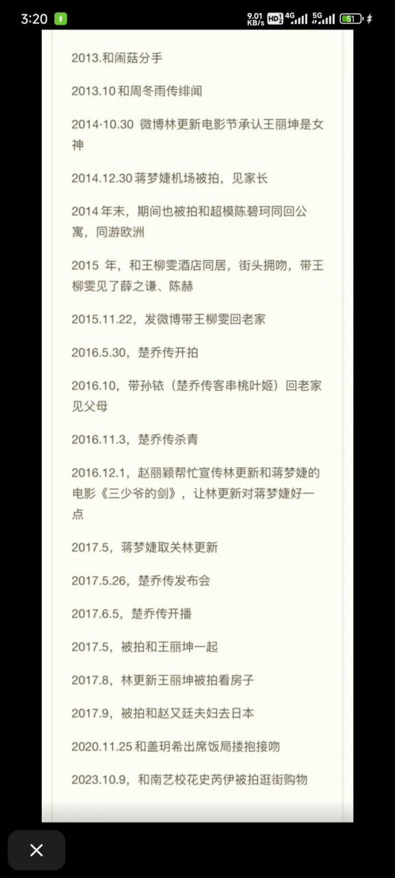网友整理林更新的恋爱线,谈过最久的是王丽坤了吧?