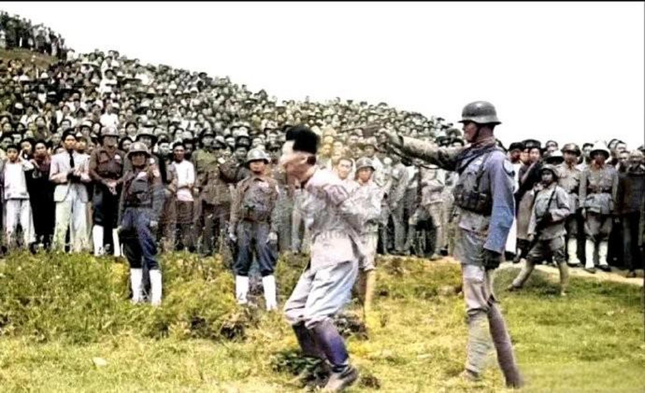 1946年,南京雨花台刑场.日本战犯松本洁被处决.