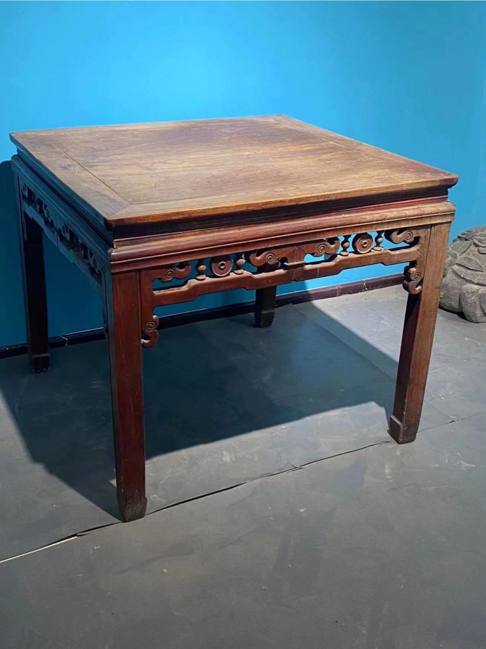 【 苏作榉木八仙桌 】 尺寸98/98/83,清中期.