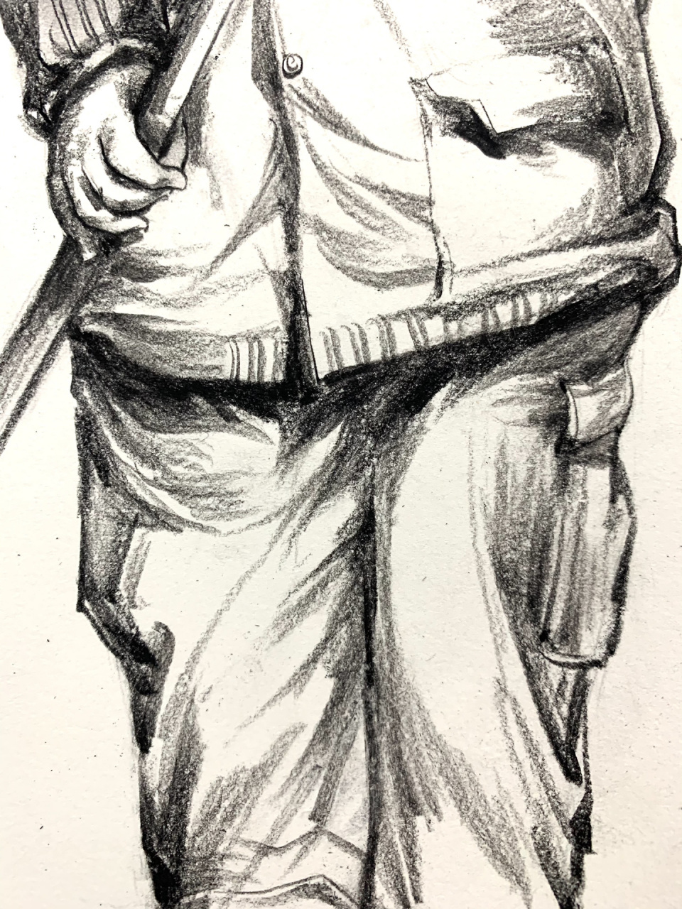 人物速写 扫地环卫工人 场景速写单人素材 北京联考真