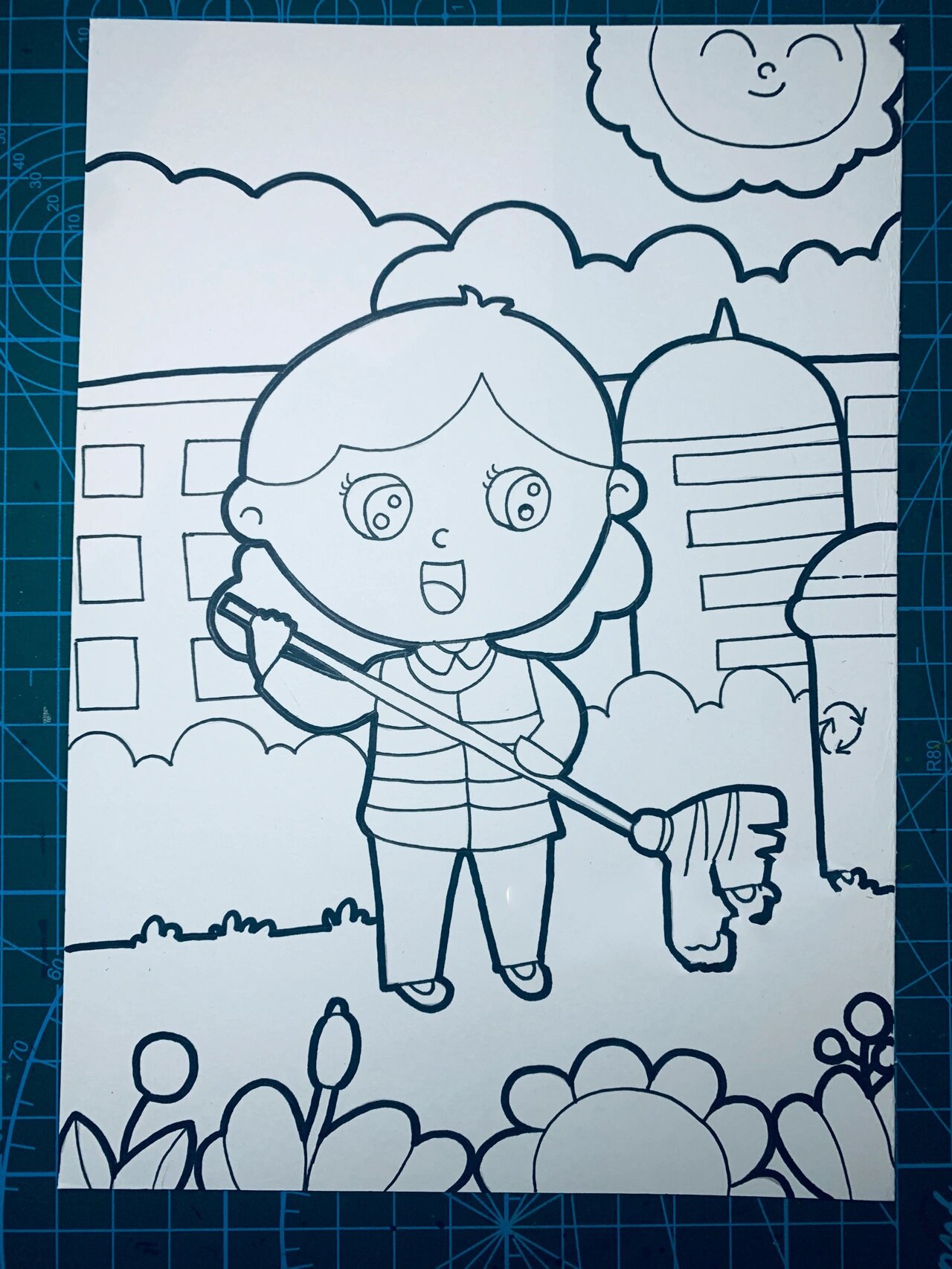 ▏马克笔儿童画 城市的干净整洁 全都依赖于美丽的环卫工人 感谢默默