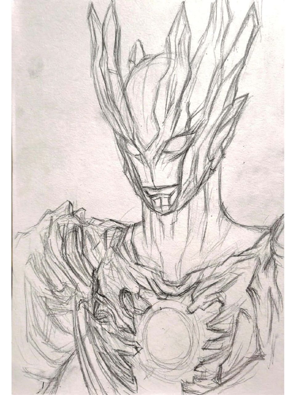 赛迦奥特曼|手绘线稿 上色 陪孩子一起画奥特曼,找了一个看上去比较帅