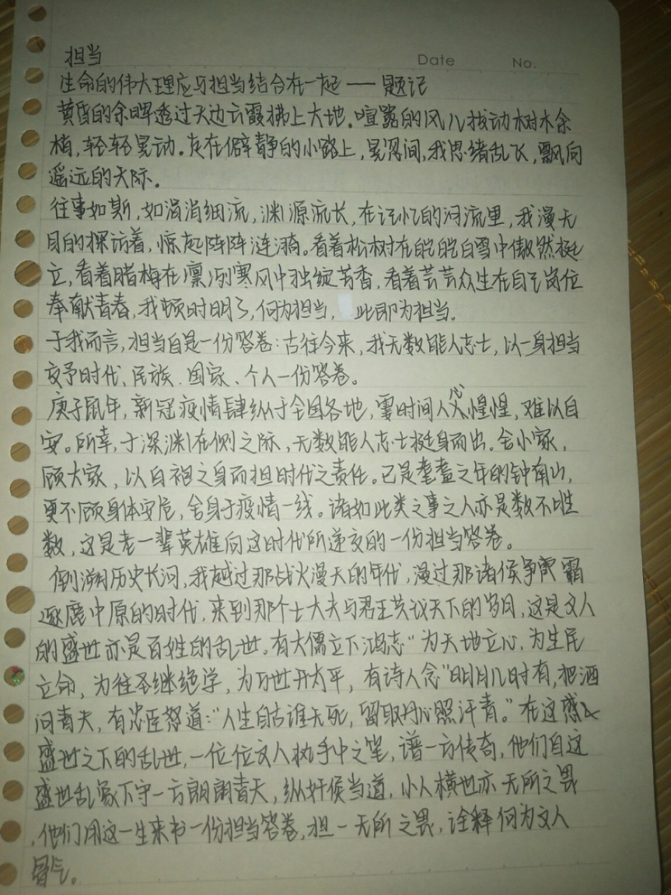 担当作文 担当   #作文   #原创   唯有担当,方能担当