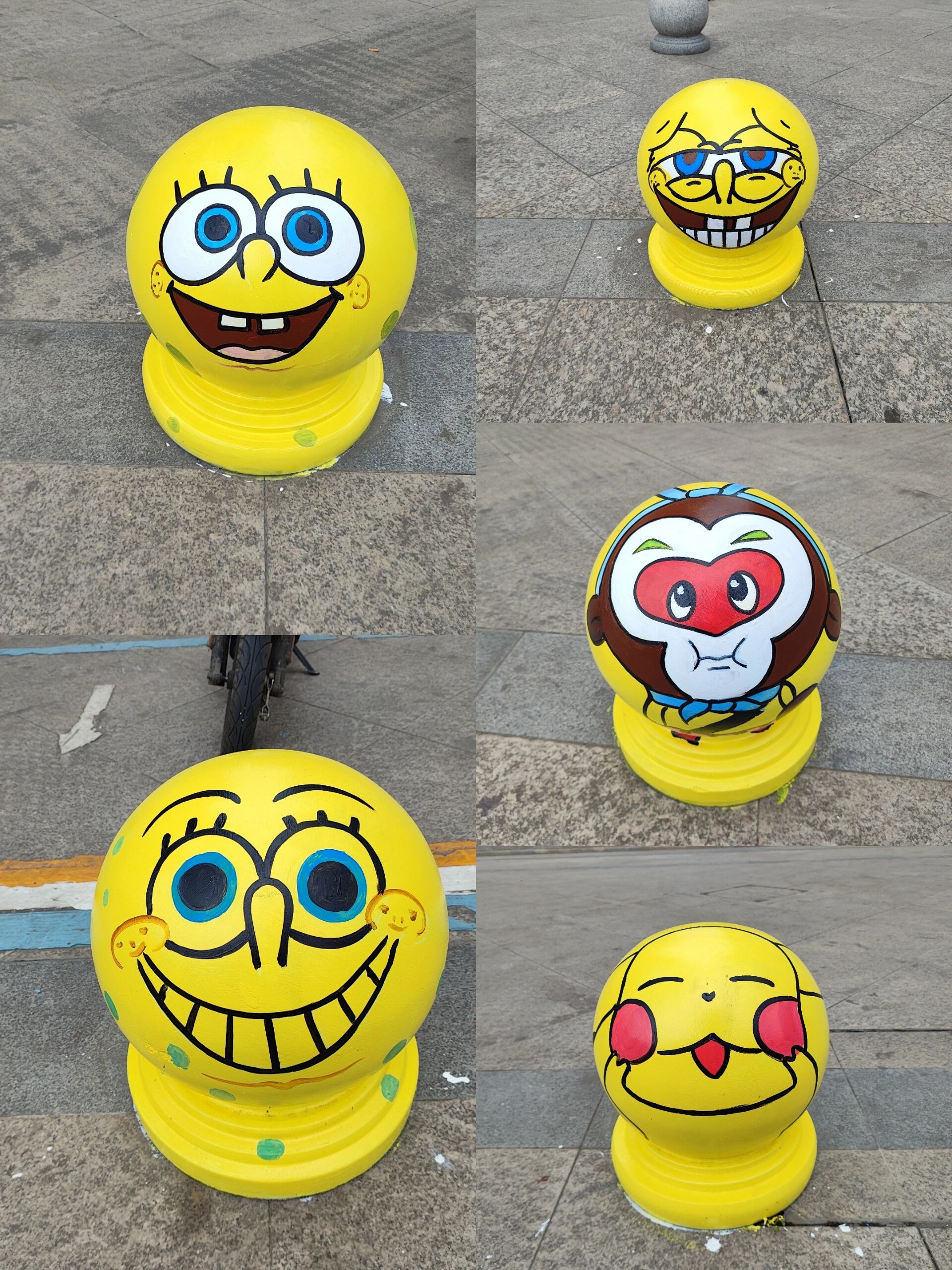 【石墩彩绘】价值几千的石墩 平淡无奇的石墩子绘制加工后你觉得有没