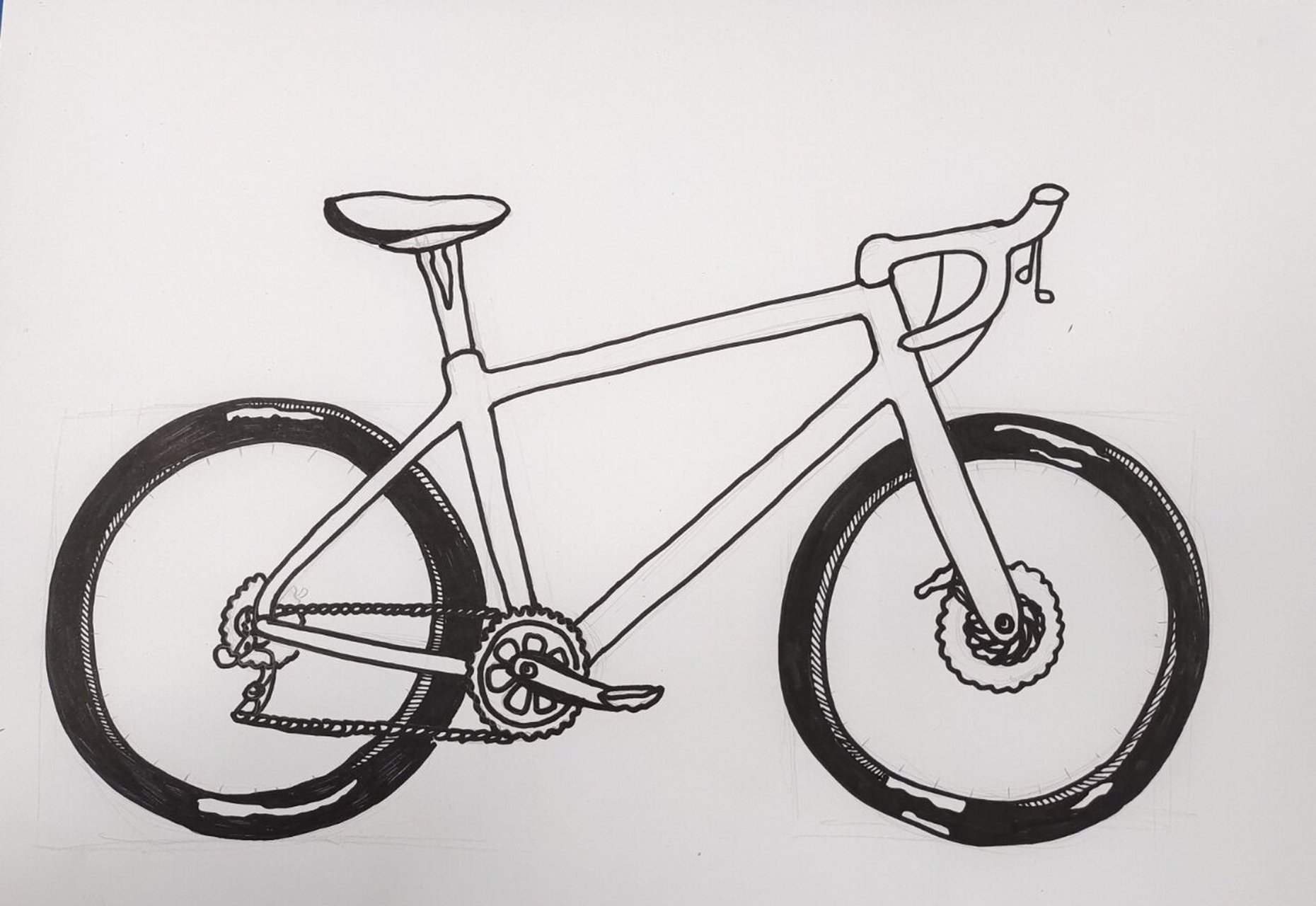 自行车写生简单图片