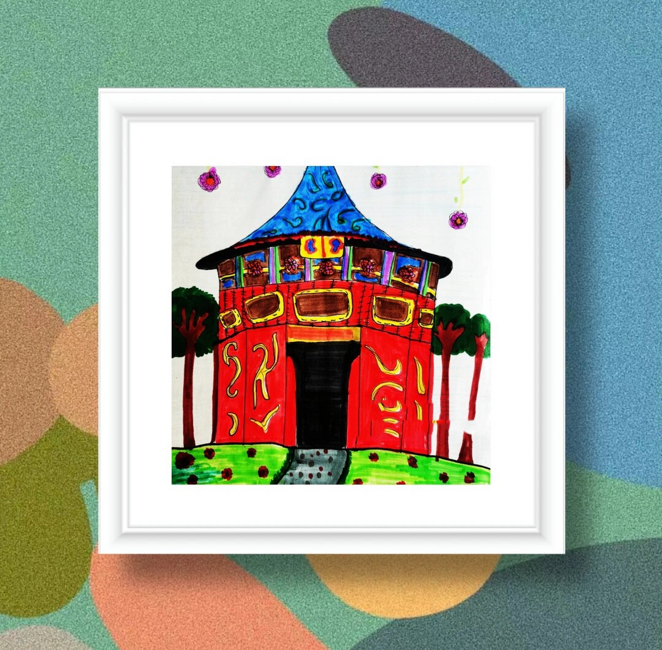 五年级美术《家乡的古建》学生作品40分钟 古建筑是指具有历史意义的