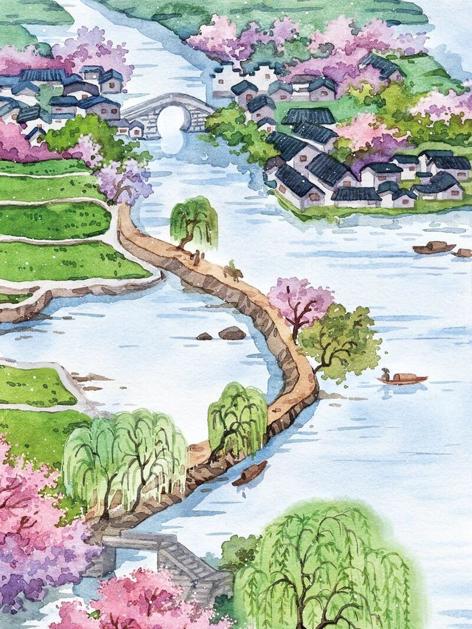 水彩手绘古诗词   【合集2】 绘画工具: 纸:阿诗