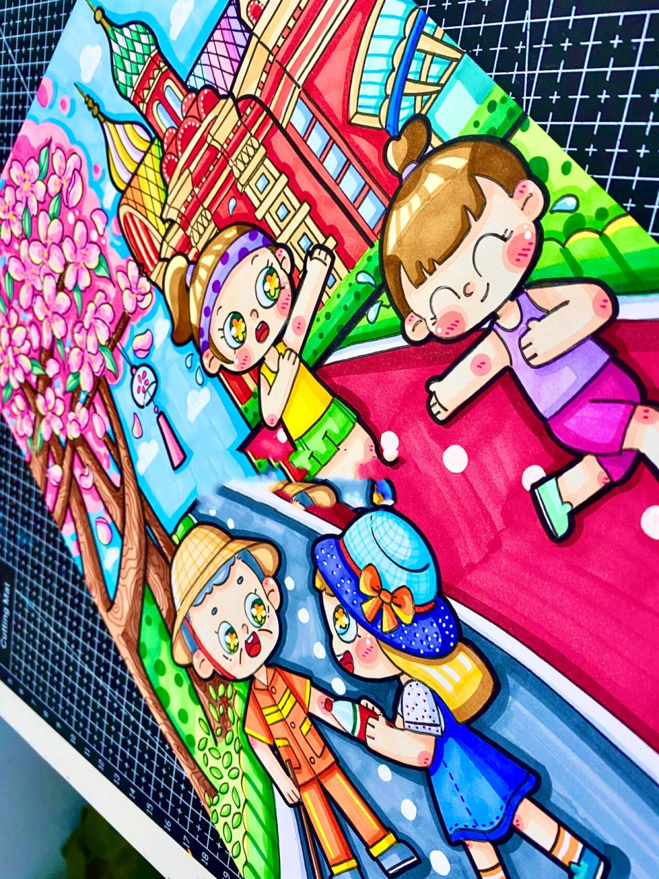 原创幼教考编主题画 城市主题《文明城市》 我去过美丽的国界满洲里
