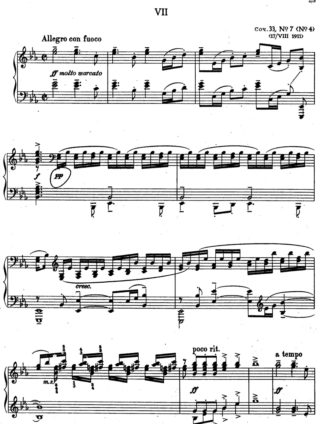 钢琴谱93拉赫玛尼诺夫音画练习曲 分享一下拉赫玛尼诺夫音画练习op.