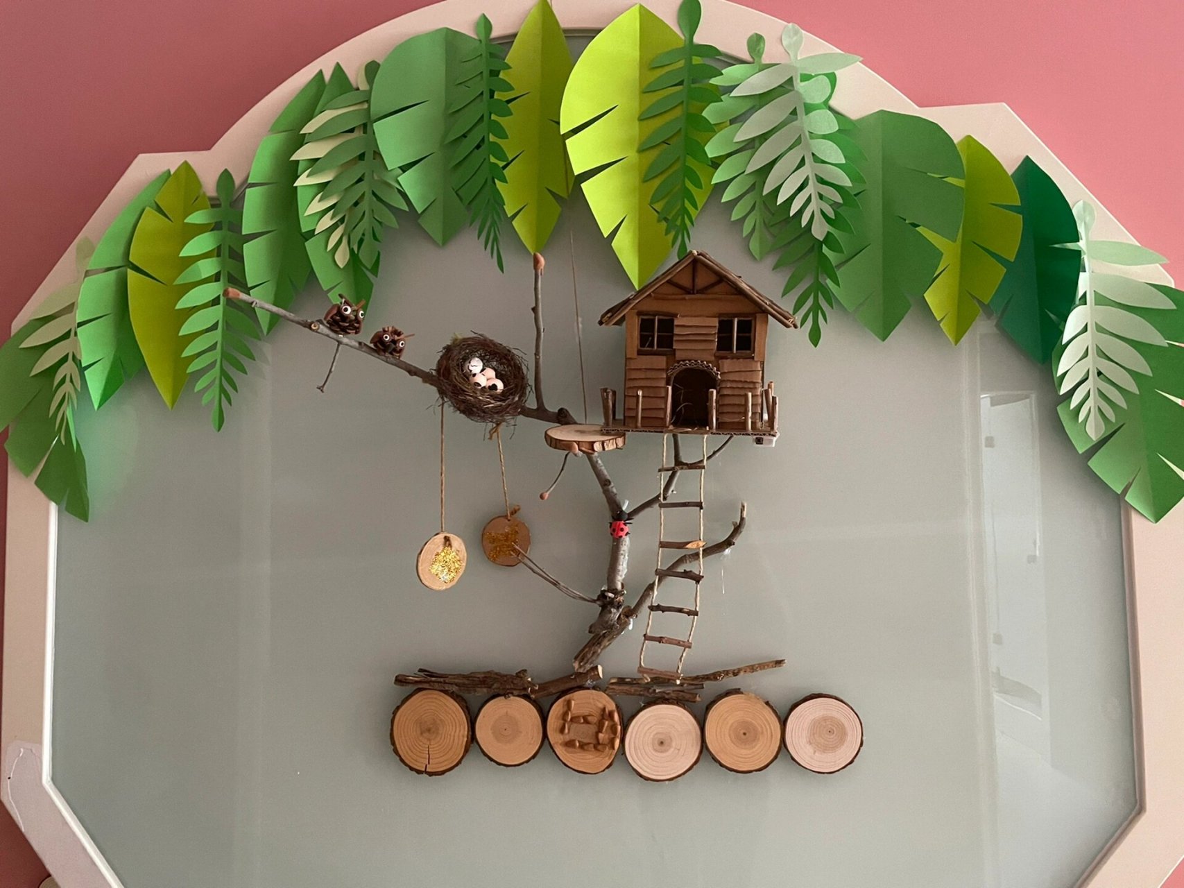 树枝手工,纸箱房子,废旧物品再利用 鸟窝