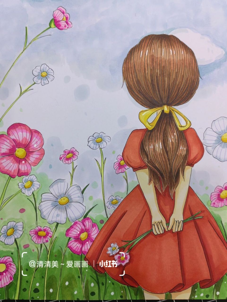 春暖花开 #马克笔手绘# #画画# #治愈