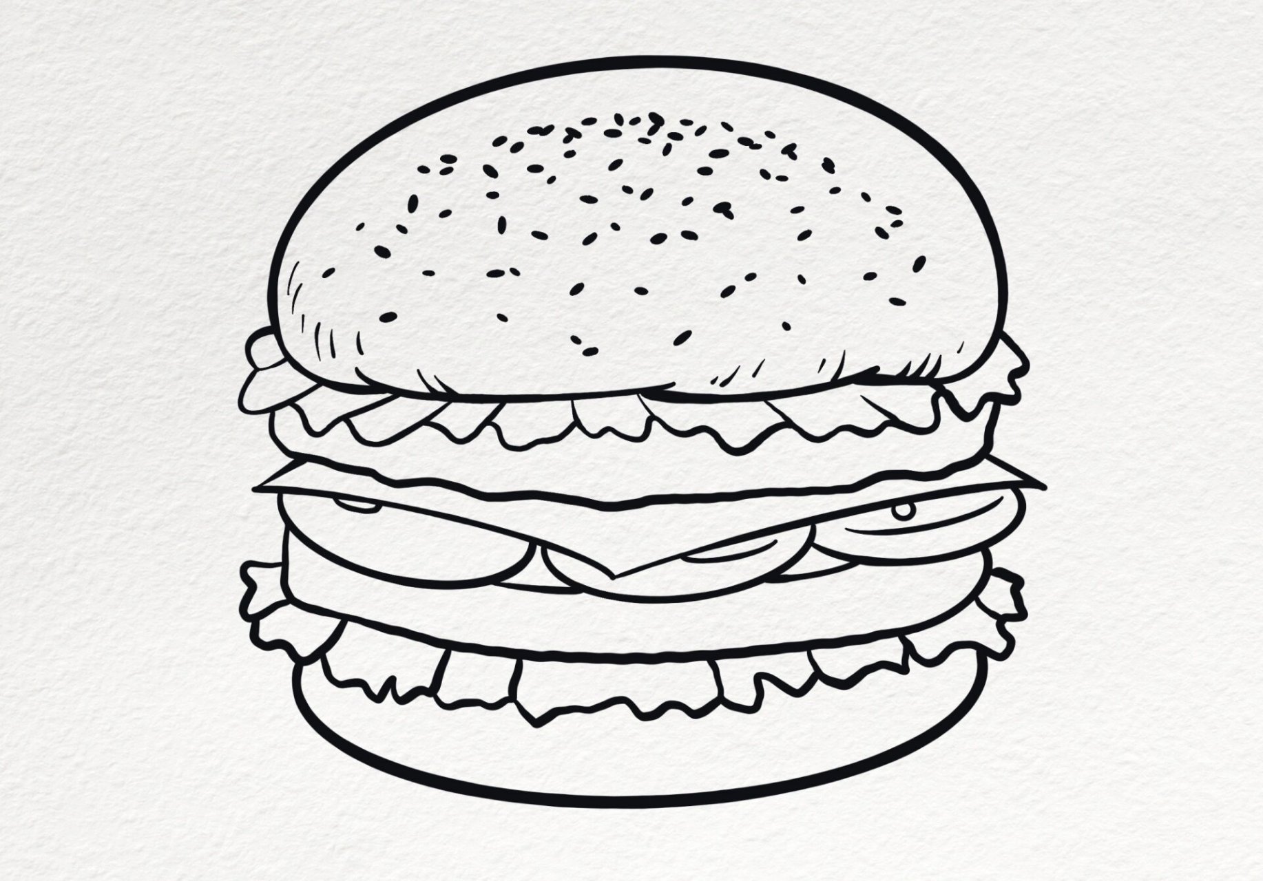 汉堡包 #美式汉堡# #牛肉汉堡# #简笔画教程# #绘画# #画个简笔画