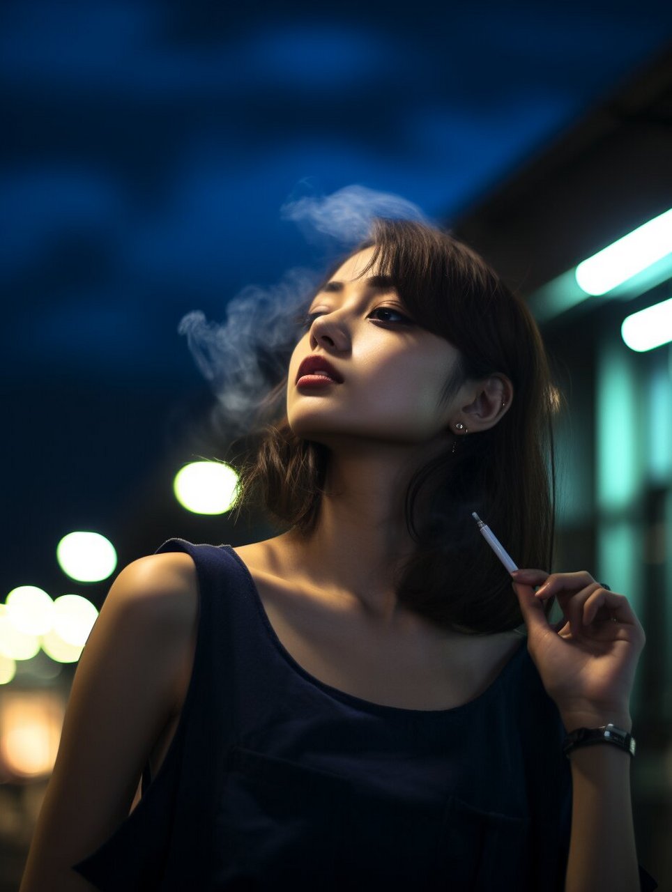 女人优雅的抽烟姿势图片